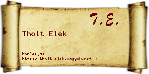 Tholt Elek névjegykártya